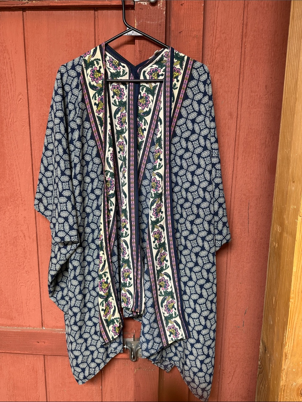 bleuh ciel Navy Floral Print Open Cardigan
